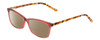 Profile View of Ernest Hemingway H4696 Designer Polarized Reading Sunglasses with Custom Cut Powered Amber Brown Lenses in Ruby Red Crystal/Orange Yellow Brown Tiger Print Ladies Cateye Full Rim Acetate 54 mm