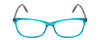 Front View of Ernest Hemingway H4696 Designer Single Vision Prescription Rx Eyeglasses in Teal Blue Green Crystal/Brown Yellow Navy Gold Striped Ladies Cateye Full Rim Acetate 54 mm