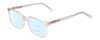 Profile View of Ernest Hemingway H4697 Designer Progressive Lens Blue Light Blocking Eyeglasses in Gloss Crystal Clear Unisex Square Full Rim Acetate 53 mm