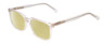 Profile View of Ernest Hemingway H4697 Designer Polarized Reading Sunglasses with Custom Cut Powered Sun Flower Yellow Lenses in Gloss Crystal Clear Unisex Square Full Rim Acetate 53 mm