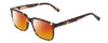 Profile View of Ernest Hemingway H4697 Designer Polarized Sunglasses with Custom Cut Red Mirror Lenses in Gloss Tortoise Havana Brown Yellow Unisex Square Full Rim Acetate 53 mm