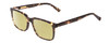 Profile View of Ernest Hemingway H4697 Designer Polarized Reading Sunglasses with Custom Cut Powered Sun Flower Yellow Lenses in Gloss Tortoise Havana Brown Yellow Unisex Square Full Rim Acetate 53 mm