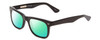 Profile View of Ernest Hemingway H4721 Designer Polarized Reading Sunglasses with Custom Cut Powered Green Mirror Lenses in Gloss Black Silver Studs  Unisex Cateye Full Rim Acetate 50 mm