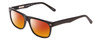 Profile View of Ernest Hemingway H4723 Designer Polarized Sunglasses with Custom Cut Red Mirror Lenses in Gloss Black Silver Studs  Unisex Cateye Full Rim Acetate 57 mm