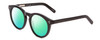 Profile View of Ernest Hemingway H4725 Designer Polarized Reading Sunglasses with Custom Cut Powered Green Mirror Lenses in Gloss Black Ladies Cateye Full Rim Acetate 52 mm