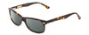 Profile View of Ernest Hemingway H4730 Designer Polarized Sunglasses with Custom Cut Smoke Grey Lenses in Tortoise Havana Brown Gold/Silver Stud Unisex Rectangle Full Rim Acetate 53 mm