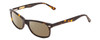 Profile View of Ernest Hemingway H4730 Designer Polarized Sunglasses with Custom Cut Amber Brown Lenses in Tortoise Havana Brown Gold/Silver Stud Unisex Rectangle Full Rim Acetate 53 mm