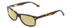 Profile View of Ernest Hemingway H4730 Designer Polarized Reading Sunglasses with Custom Cut Powered Sun Flower Yellow Lenses in Tortoise Havana Brown Gold/Silver Stud Unisex Rectangle Full Rim Acetate 53 mm