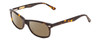 Profile View of Ernest Hemingway H4730 Designer Polarized Reading Sunglasses with Custom Cut Powered Amber Brown Lenses in Tortoise Havana Brown Gold/Silver Stud Unisex Rectangle Full Rim Acetate 53 mm
