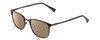 Profile View of Ernest Hemingway H4731 Designer Polarized Reading Sunglasses with Custom Cut Powered Amber Brown Lenses in Matte Metallic Black Unisex Cateye Full Rim Metal 52 mm