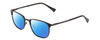 Profile View of Ernest Hemingway H4731 Designer Polarized Reading Sunglasses with Custom Cut Powered Blue Mirror Lenses in Matte Metallic Black Unisex Cateye Full Rim Metal 52 mm