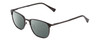 Profile View of Ernest Hemingway H4731 Designer Polarized Reading Sunglasses with Custom Cut Powered Smoke Grey Lenses in Matte Metallic Black Unisex Cateye Full Rim Metal 52 mm