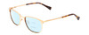 Profile View of Ernest Hemingway H4731 Designer Progressive Lens Blue Light Blocking Eyeglasses in Matte Metallic Gold Unisex Cateye Full Rim Metal 52 mm
