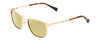 Profile View of Ernest Hemingway H4731 Designer Polarized Reading Sunglasses with Custom Cut Powered Sun Flower Yellow Lenses in Matte Metallic Gold Unisex Cateye Full Rim Metal 52 mm