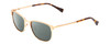 Profile View of Ernest Hemingway H4731 Designer Polarized Reading Sunglasses with Custom Cut Powered Smoke Grey Lenses in Matte Metallic Gold Unisex Cateye Full Rim Metal 52 mm