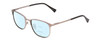Profile View of Ernest Hemingway H4731 Designer Progressive Lens Blue Light Blocking Eyeglasses in Matte Metallic Gun Metal Unisex Cateye Full Rim Metal 52 mm