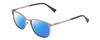 Profile View of Ernest Hemingway H4731 Designer Polarized Sunglasses with Custom Cut Blue Mirror Lenses in Matte Metallic Gun Metal Unisex Cateye Full Rim Metal 52 mm