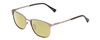 Profile View of Ernest Hemingway H4731 Designer Polarized Reading Sunglasses with Custom Cut Powered Sun Flower Yellow Lenses in Matte Metallic Gun Metal Unisex Cateye Full Rim Metal 52 mm