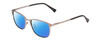 Profile View of Ernest Hemingway H4731 Designer Polarized Reading Sunglasses with Custom Cut Powered Blue Mirror Lenses in Matte Metallic Gun Metal Unisex Cateye Full Rim Metal 52 mm