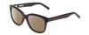 Profile View of Ernest Hemingway H4732 Designer Polarized Sunglasses with Custom Cut Amber Brown Lenses in Gloss Black Ladies Cateye Full Rim Acetate 56 mm