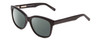 Profile View of Ernest Hemingway H4732 Designer Polarized Reading Sunglasses with Custom Cut Powered Smoke Grey Lenses in Gloss Black Ladies Cateye Full Rim Acetate 56 mm