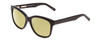 Profile View of Ernest Hemingway H4732 Designer Polarized Reading Sunglasses with Custom Cut Powered Sun Flower Yellow Lenses in Gloss Black Ladies Cateye Full Rim Acetate 56 mm