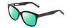 Profile View of Ernest Hemingway H4732 Designer Polarized Reading Sunglasses with Custom Cut Powered Green Mirror Lenses in Gloss Black Ladies Cateye Full Rim Acetate 56 mm