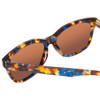 Close Up View of Ernest Hemingway H4732 Ladies Cateye Sunglasses Blue Tortoise Brown&Orange 56 mm