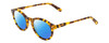 Profile View of Ernest Hemingway H4733 Designer Polarized Reading Sunglasses with Custom Cut Powered Blue Mirror Lenses in Gloss Tortoise Havana Yellow Gold Brown Ladies Cateye Full Rim Acetate 49 mm