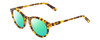 Profile View of Ernest Hemingway H4733 Designer Polarized Reading Sunglasses with Custom Cut Powered Green Mirror Lenses in Gloss Tortoise Havana Yellow Gold Brown Ladies Cateye Full Rim Acetate 49 mm
