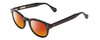 Profile View of Ernest Hemingway H4734 Designer Polarized Sunglasses with Custom Cut Red Mirror Lenses in Gloss Black Unisex Cateye Full Rim Acetate 49 mm