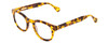 Profile View of Ernest Hemingway H4734 Designer Progressive Lens Blue Light Blocking Eyeglasses in Gloss Tortoise Havana Yellow Gold Brown Ladies Cateye Full Rim Acetate 49 mm