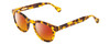 Profile View of Ernest Hemingway H4734 Designer Polarized Sunglasses with Custom Cut Red Mirror Lenses in Gloss Tortoise Havana Yellow Gold Brown Ladies Cateye Full Rim Acetate 49 mm