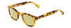 Profile View of Ernest Hemingway H4734 Designer Polarized Reading Sunglasses with Custom Cut Powered Sun Flower Yellow Lenses in Gloss Tortoise Havana Yellow Gold Brown Ladies Cateye Full Rim Acetate 49 mm