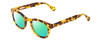 Profile View of Ernest Hemingway H4734 Designer Polarized Reading Sunglasses with Custom Cut Powered Green Mirror Lenses in Gloss Tortoise Havana Yellow Gold Brown Ladies Cateye Full Rim Acetate 49 mm