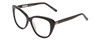 Profile View of Ernest Hemingway H4735 Designer Reading Eye Glasses in Gloss Black Ladies Cateye Full Rim Acetate 54 mm