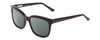 Profile View of Ernest Hemingway H4736 Designer Polarized Sunglasses with Custom Cut Smoke Grey Lenses in Gloss Black Unisex Cateye Full Rim Acetate 53 mm