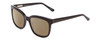 Profile View of Ernest Hemingway H4736 Designer Polarized Reading Sunglasses with Custom Cut Powered Amber Brown Lenses in Gloss Black Unisex Cateye Full Rim Acetate 53 mm