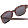 Close Up View of Ernest Hemingway H4736 Unisex Cateye Sunglasses Burgundy Red Plum&Blue/Grey 53mm