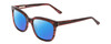 Profile View of Ernest Hemingway H4736 Designer Polarized Sunglasses with Custom Cut Blue Mirror Lenses in Burgundy Red Plum Marbled Lines Unisex Cateye Full Rim Acetate 53 mm