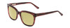 Profile View of Ernest Hemingway H4736 Designer Polarized Reading Sunglasses with Custom Cut Powered Sun Flower Yellow Lenses in Burgundy Red Plum Marbled Lines Unisex Cateye Full Rim Acetate 53 mm