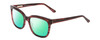 Profile View of Ernest Hemingway H4736 Designer Polarized Reading Sunglasses with Custom Cut Powered Green Mirror Lenses in Burgundy Red Plum Marbled Lines Unisex Cateye Full Rim Acetate 53 mm