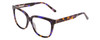 Profile View of Ernest Hemingway H4737 Designer Single Vision Prescription Rx Eyeglasses in Gloss Blue Amber Brown Violet Tortoise Glitter Unisex Cateye Full Rim Acetate 55 mm