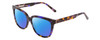 Profile View of Ernest Hemingway H4737 Designer Polarized Sunglasses with Custom Cut Blue Mirror Lenses in Gloss Blue Amber Brown Violet Tortoise Glitter Unisex Cateye Full Rim Acetate 55 mm