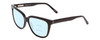 Profile View of Ernest Hemingway H4737 Designer Progressive Lens Blue Light Blocking Eyeglasses in Gloss Black Unisex Cateye Full Rim Acetate 55 mm