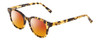 Profile View of Ernest Hemingway H4739 Designer Polarized Sunglasses with Custom Cut Red Mirror Lenses in Antique Yellow Brown Gold Tortoise Havana Unisex Cateye Full Rim Acetate 53 mm