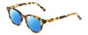 Profile View of Ernest Hemingway H4739 Designer Polarized Reading Sunglasses with Custom Cut Powered Blue Mirror Lenses in Antique Yellow Brown Gold Tortoise Havana Unisex Cateye Full Rim Acetate 53 mm