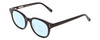 Profile View of Ernest Hemingway H4739 Designer Progressive Lens Blue Light Blocking Eyeglasses in Gloss Black Unisex Cateye Full Rim Acetate 53 mm