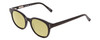 Profile View of Ernest Hemingway H4739 Designer Polarized Reading Sunglasses with Custom Cut Powered Sun Flower Yellow Lenses in Gloss Black Unisex Cateye Full Rim Acetate 53 mm