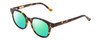 Profile View of Ernest Hemingway H4739 Designer Polarized Reading Sunglasses with Custom Cut Powered Green Mirror Lenses in Gloss Blue Gold Brown Tortoise Havana Unisex Cateye Full Rim Acetate 53 mm